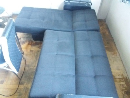 Синий Угловой диван после